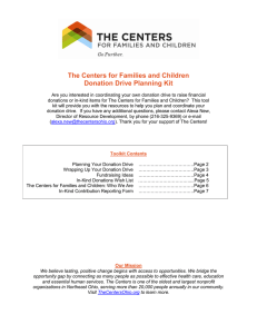 The Centers for Families and Children Donation Drive Planning Kit