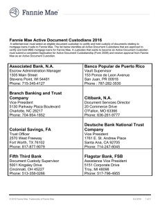 Fannie Mae Active Document Custodians 2016 Associated Bank