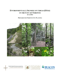 environmentally significant areas (esas) in the city of toronto
