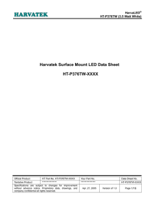 Harvatek Surface Mount LED Data Sheet HT-P376TW-XXXX