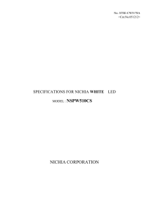 MODEL : NSPW510CS NICHIA CORPORATION