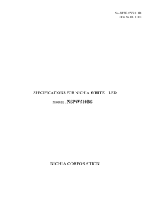 MODEL : NSPW510BS NICHIA CORPORATION