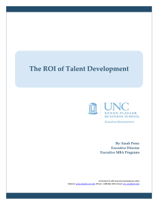 The ROI of Talent Development - UNC Kenan