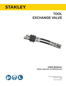 Tool Exchange Valve - Stanley Hydraulic Tools