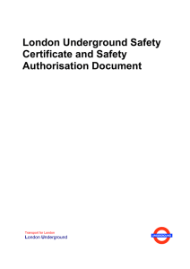 London Underground Safety Certificate and Safety Authorisation