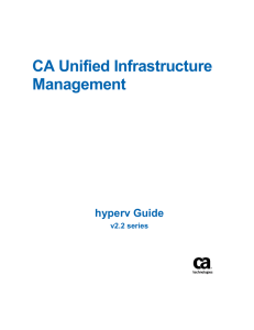 hyperv Probe Deployment - CA Unified Infrastructure Management