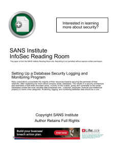 Setting Up a Database Security Logging and Monitoring