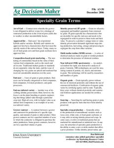 Specialty Grain Terms