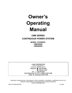 CMN Series Models 3000, 4000 Manual