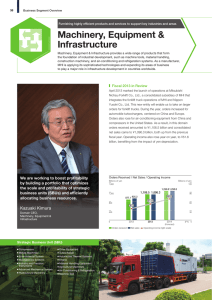 MHI Report 2014 Business Segment Overview: Machinery