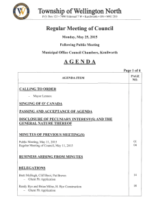 Council Meeting Agenda - Township of Wellington North
