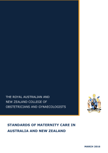 standards of maternity care in australia and new zealand