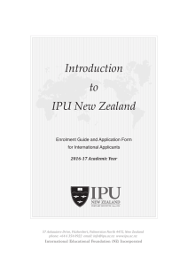 Enrolment Guide July 2017 - IPU New Zealand Tertiary Institute