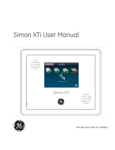 Simon XTi User Manual