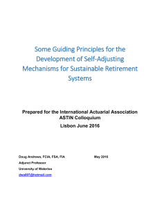 Self-Adjusting Mechanisms for Sustainable Retirement Systems