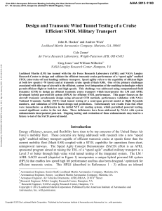 Design and Transonic Wind Tunnel Testing of a Cruise Efficient