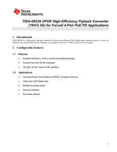 TIDA-00539 UPOE High-Efficiency Flyback Converter (19V/2.3A) for