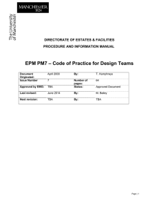 EPM PM7 – Code of Practice for Design Teams