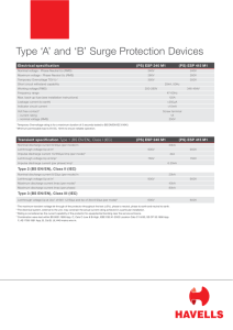 Type `A` and `B` Surge Protection Devices