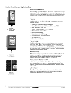 Product Description and Application Data