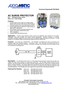 AC SURGE PROTECTOR - Axiomatic Technologies Corporation