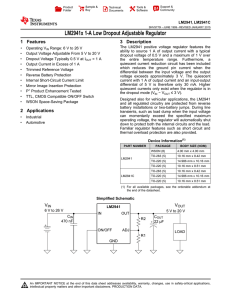 LM2941/LM2941C 1-A Low Dropout Adjustable Regulator (Rev. I)