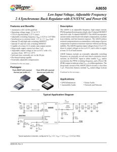 A8650: Low Input Voltage, Adjustable Frequency 2 A Synchronous