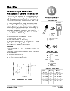 TLV431A Low Voltage Precision Adjustable Shunt Regulator