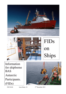 Information for shipborne BAS Antarctic