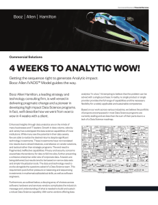 4 Weeks to Analytic Wow! The Booz Allen