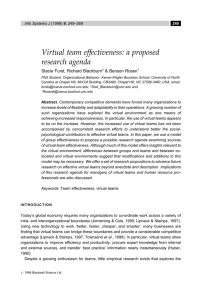 Virtual team effectiveness: a proposed research agenda
