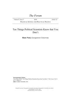 Ten Things Political Scientists Know that You Don`t