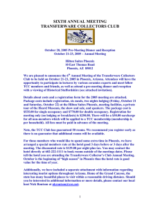 SIXTH ANNUAL MEETING TRANSFERWARE COLLECTORS CLUB