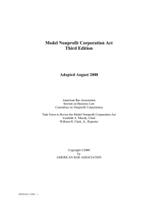 Model Nonprofit Corporation Act Third Edition