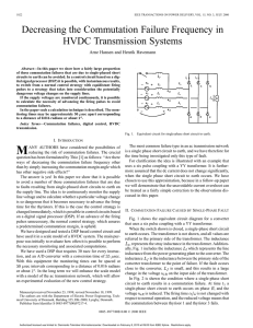 Decreasing the commutation failure frequency in HVDC