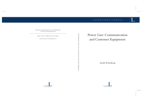 Power Line Communication and Customer Equipment