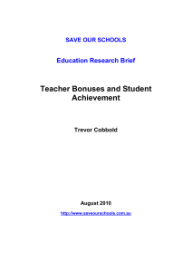 Teacher Bonuses and Student Achievement