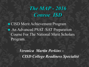 CISD Merit Achievement Program Meeting 2016