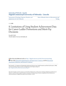 8. Limitations of Using Student-Achievement Data for Career