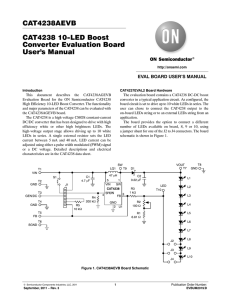 CAT4238 10-LED Boost Converter Evaluation Board User`s Manual