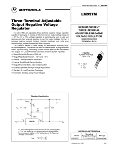 LM337M Three-Terminal Adjustable Output Negative Voltage