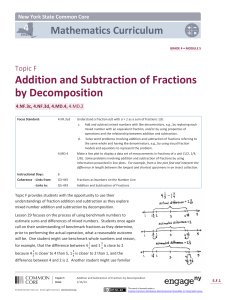 Topic F: Addition and Subtraction of Fractions by Decomposition