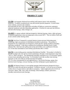 product list - Lone Star Lubricants