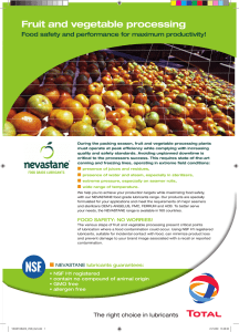 Fruit and vegetable processing