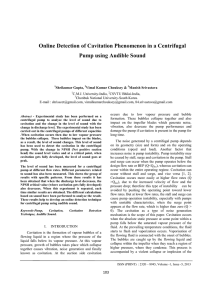 Online Detection of Cavitation Phenomenon in a