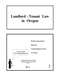 Landlord - Tenant Law in Oregon