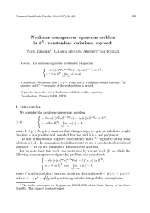 Nonlinear homogeneous eigenvalue problem in R