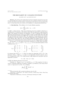 THE REGULARITY OF Lp-SCALING FUNCTIONS∗ 1. Introduction