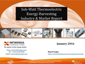Sub-Watt Thermoelectric Energy Harvesting Industry