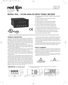 PAX Analog Data Sheet/Manual PDF